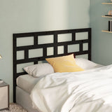 Bed Headboard Black 146x4x100 cm Solid Wood Pine 814198
