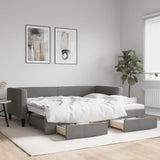 Daybed with Trundle&Drawers without Mattress Dark Grey 90x190 cm Single 3196652