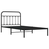 Bed Frame Black Powder-Coated Steel 100x200 cm Bed Frame 352573