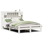 ZNTS Bookcase Bed without Mattress White 160x200 cm Solid Wood Pine 3308877