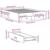 Bed Frame Sonoma Oak Engineered Wood Double Bed Frame 3280407