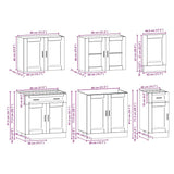 7 Piece Kitchen Cabinet Set "Kalmar" Smoked Oak Engineered Wood 3314756
