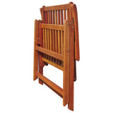 Garden Chair Set of 3 Brown Solid Acacia wood Medium Foldable 310293