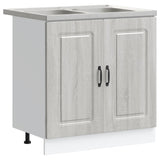 Kitchen Cabinet with Door Kalmar 2 pcs Grey 80 x 46 x 81.5 cm 3315007