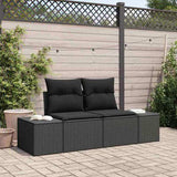 Garden Sofa Black 123 x 62 x 69cm Poly Rattan 42006801