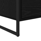 Side Cabinet Black Oak 96.5 x 30 x 75 cm Engineered Wood 886606