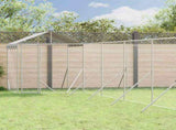 Outdoor Dog Kennel with Roof Silver 12x12x2.5 m Galvanised Steel 3190474