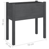 Garden Planter Grey 70x31x70 cm Solid Pinewood 810823