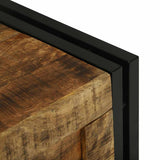 Storage Box Brown and Black 40 x 40 x 40 cm Solid Mango Wood 4016748