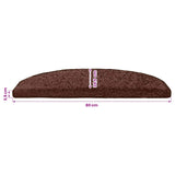 Self-adhesive Stair Mats 15 pcs Brown 80 x 24.5 x 3.5 cm 42038654