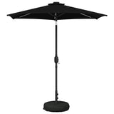 Garden Parasol with LED Lights 230 x 230 cm Polyester Black 42036254