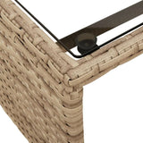 Garden Sofa with Table and Cushions L-Shaped Beige Poly Rattan 365575