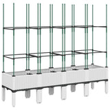 Garden Planter with Trellis White 160x40x142.5 cm PP 367964
