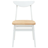 Dining Chairs 2 pcs White 42 x 47.5 x 81 cm Solid Rubber Wood 42020434