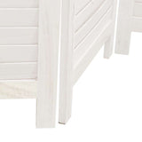 Room Divider 4 Panels White Solid Wood Paulownia 358836