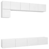 5 Piece TV Cabinet Set White Engineered Wood 3078694