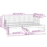 ZNTS Pull-out Day Bed without Mattress Solid Wood Pine 2x cm 820382