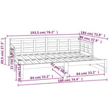 ZNTS Pull-out Day Bed without Mattress Solid Wood Pine 2x cm 820382