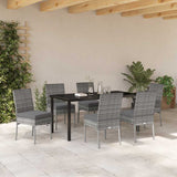 Garden Dining Set 7 pcs Grey Powder-Coated Steel 3379230