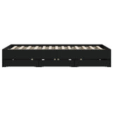 Bed Frame with Drawers without Mattress Black 150x200 cm King Size 3207267