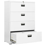 ZNTS Filing Cabinet White 90x46x134 cm Steel 336294