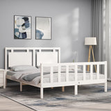 Bed Frame without Mattress White 160x200 cm Solid Wood Pine 3192177