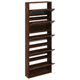 Shoe Cabinet with Mirror 5-Layer Brown Oak 63x17x169.5 cm 3228285