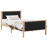 Bed frame Brown and black 100 x 200 cm Solid pine wood 878491