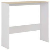 Bar Table with 2 Table Tops White and Oak 130x40x120 cm 280220