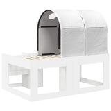 Bed with Tunnel with Shelf 3 pcs White Engineered Wood 3423503