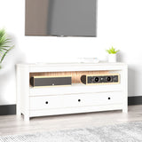 TV Cabinet White 114x35x52 cm Solid Wood Pine 821503