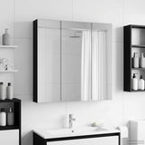 Bathroom Mirror Cabinet Black Oak 70 x 14.5 x 70 cm 889088