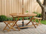 Folding Garden Table Natural 110 x 75 cm Solid Acacia Wood 42024981