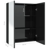 Bathroom Mirror Cabinet 60x15x75 cm MDF Shining Black 331524