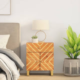 ZNTS Bedside Cabinet Brown and Black 50x33x60 cm Solid Wood Mango 356794