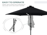 3 Solar LED Cantilever Parasol - Black T3398P319943