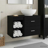 Bathroom Furniture Set 2 pcs Black Oak Engineered Wood 3403913