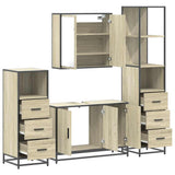 4 Piece Bathroom Furniture Set Sonoma Oak Engineered Wood 3301251
