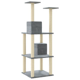 Cat Tree with Sisal Scratching Posts Light Grey 141 cm 171525