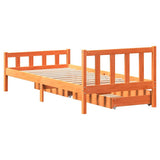 Bed Frame without Mattress Wax Brown 75x190 cm Small Single Solid Wood Pine 3301589