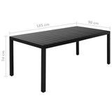 9 Piece Garden Dining Set Aluminium Black 3070627