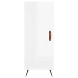 Highboard High Gloss White 34.5x34x180 cm Engineered Wood 3199083