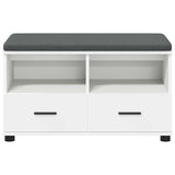 Hall Bench White 80 x 38 x 46 cm Engineered Wood and Fabric 891456