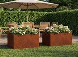 Garden Planter 2 pcs Rusty 40 x 30 x 30 cm Weathering Steel 8005203
