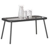 Coffee Table Black 90 x 45 x 43 cm Poly Rattan and glass 4108267