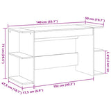 Desk Sonoma Oak 140x50x75 cm Engineered Wood 840550