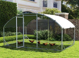 Walk In Chicken Run Galvanised Chicken Coop Hen Poultry House Cage Pet Playpen Garden with T3398P350078