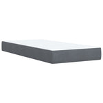 ZNTS Box Spring Bed with Mattress Dark Grey 90x200 cm Velvet 3285258