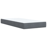 ZNTS Box Spring Bed with Mattress Dark Grey 90x200 cm Velvet 3285258