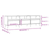TV Cabinet Smoked Oak 150x30x44.5 cm Engineered Wood 831257